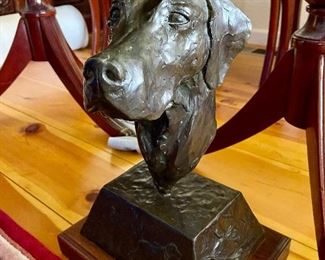 Bronze dog head purchased from Robert Ulrich estate 