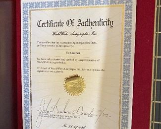 Authentication for Ed Sheeran signed acoustic guitar