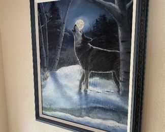 Original wolf painting