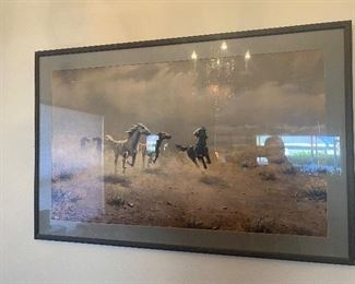 Horse print signed and framed