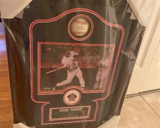 Mike Trout signed and framed ball and photo