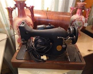 antique singer sewing machine gun metal finish