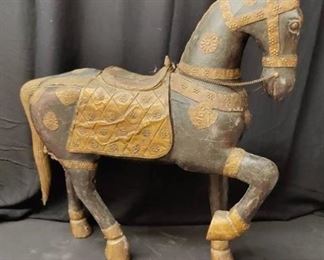 Vintage Wood Carved Horse