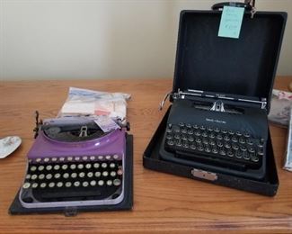 Antique Remington & Smith Corona typewriters