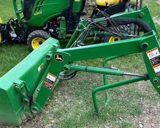 JOHN DEERE “COMPACT TRACTOR (1025R) LOT- 304.3 hours 


1025R DIESEL TRACTOR
COZY CAB
CAB HEATER
BACK-UP CAMERA
LOADER
SNOW BLOWER WITH HYDRAULIC CHUTE ROTATION
POWER BROOM (Heavy Duty Broom 60) (USED ON 1 JOB APPROX 8 HOURS)
BLADE WITH HYDRALIC ANGLE (USED 1 WINTER) 
