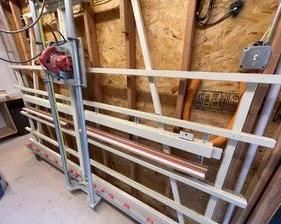 Industrial Wall Mount Milwaukee Plywood Cutting Unit Working well. The winning bidder is responsible for removing this heavy unit from the wall.