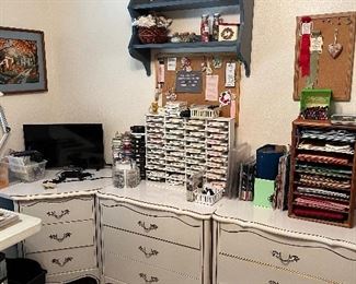 all 9 drawers were full of art, craft supplies 