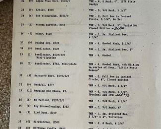 Example page of Hummel collectible catalog 