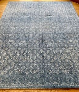 Kaleen Area Rug in luxurious hues of blue and crafted in 100% wool pile. Measures 96x120 inches. Gorgeous!
