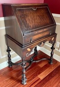 This charming vintage secretary desk measures 19x27x44 inches