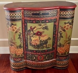 Charming Colorful Scenic Decorative Cabinet. How colorful and fun! This charming cabinet measures 31x30x14 inches. 