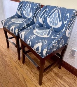 Ballard Designs Upholstery Collection Chairs measuring 39x21x20 inches. These are gorgeous!