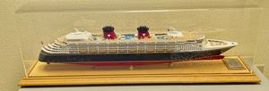 Disney "Magic" Ship Replica in Lucite Case with a Wooden Base