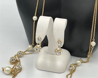Kate Spade Necklace and Earrings Set! Sparkle and shine with this beautiful set! The necklace is a double strand and measures about 30” 