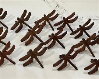 16 Dragonfly figurine napkin rings 
