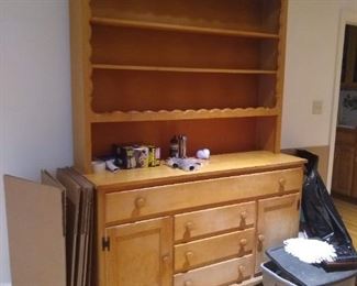 Hand crafted hutch made especially for the owner. Solid wood. Well built. 