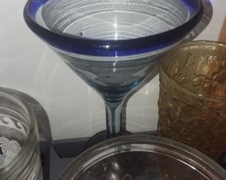 Blown glass martini glass