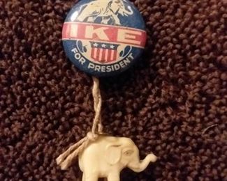 Rare IKE for president lapel pin
