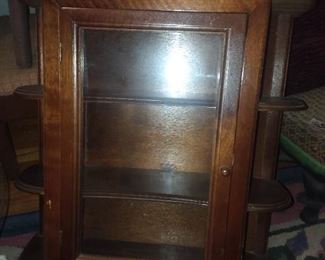 Vintage small wall curios cabinet