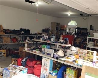 Packed garage with power tools, yard tools and much more! 