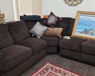 Brown sectional sofa