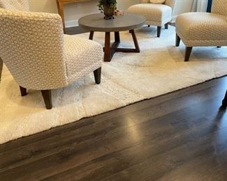 $200 - Carpet Art Deco High / Low White Rug JR93-12   This tonal area rug is versatile as well as appealing and sure to be the focal point of any room. The exquisite geometric design adds depth and texture to contemporary, industrial, and casual spaces, bringing a high-end designer look, no matter where you place it in your home.  94" x 124"