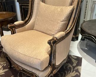 Custom made Marge Carson Accent Chairs with hand painting and Upholstery $3,500 each 