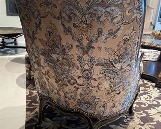 Custom made Marge Carson Accent Chairs with hand painting and Upholstery $3,500 each 