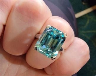Appraised 14k blue zircon ring