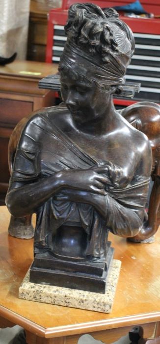 Bronze bust after J. Chinard