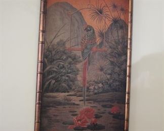 Pair parrot wall art