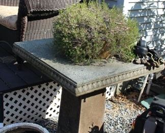 Pair cement / stone garden tables