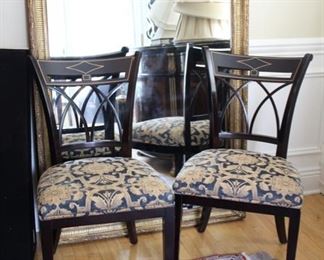Pair Stickley John Widdicomb "Russian" ebonized side chairs