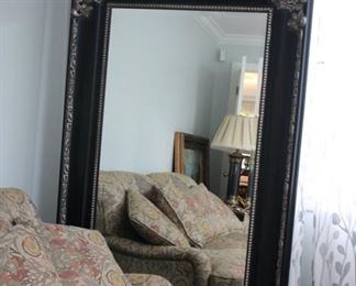 Large mirror with ebonized and silvered frame