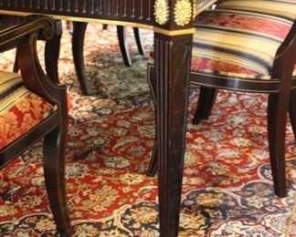 Stickley John Widdicomb "Staffordshire" dining table with 8 "Klismos" chairs