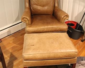 Leather chair & ottoman