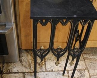 Marble top iron base stand