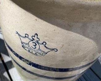 USA pottery blue band #3 churn