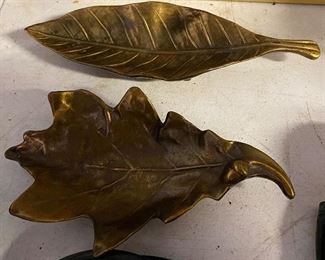 Brass Figural Leaf Ashtrays (Tobaccoville RJR)