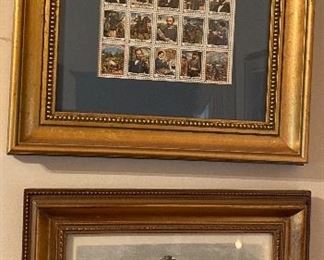 Civil War Stamp Block and Print