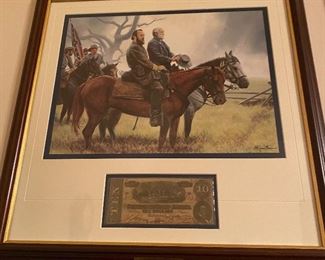 "Jackson and Lee" by Mort Kunstler Print with Confederate Bill