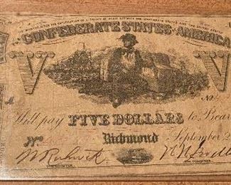 Several Pieces of Confederate Notes/Currency