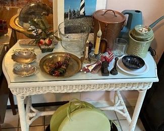 Wicker Table with Accessories