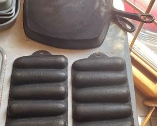 Cast Iron Wagner Cornbread Pans and Cast Iron Skillets