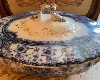 Antique Opaque Welbeck China Covered Dish 