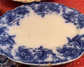 Antique Flow Blue Platter