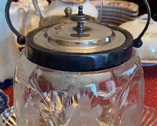 Antique Cut Glass Biscuit Jar