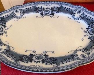 Antique F & Sons Flow Blue Platter