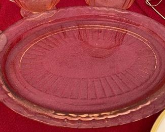 Pink Depression Glass Platter