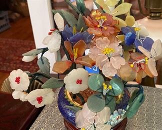 Small Glass Oriental Floral Arrangement